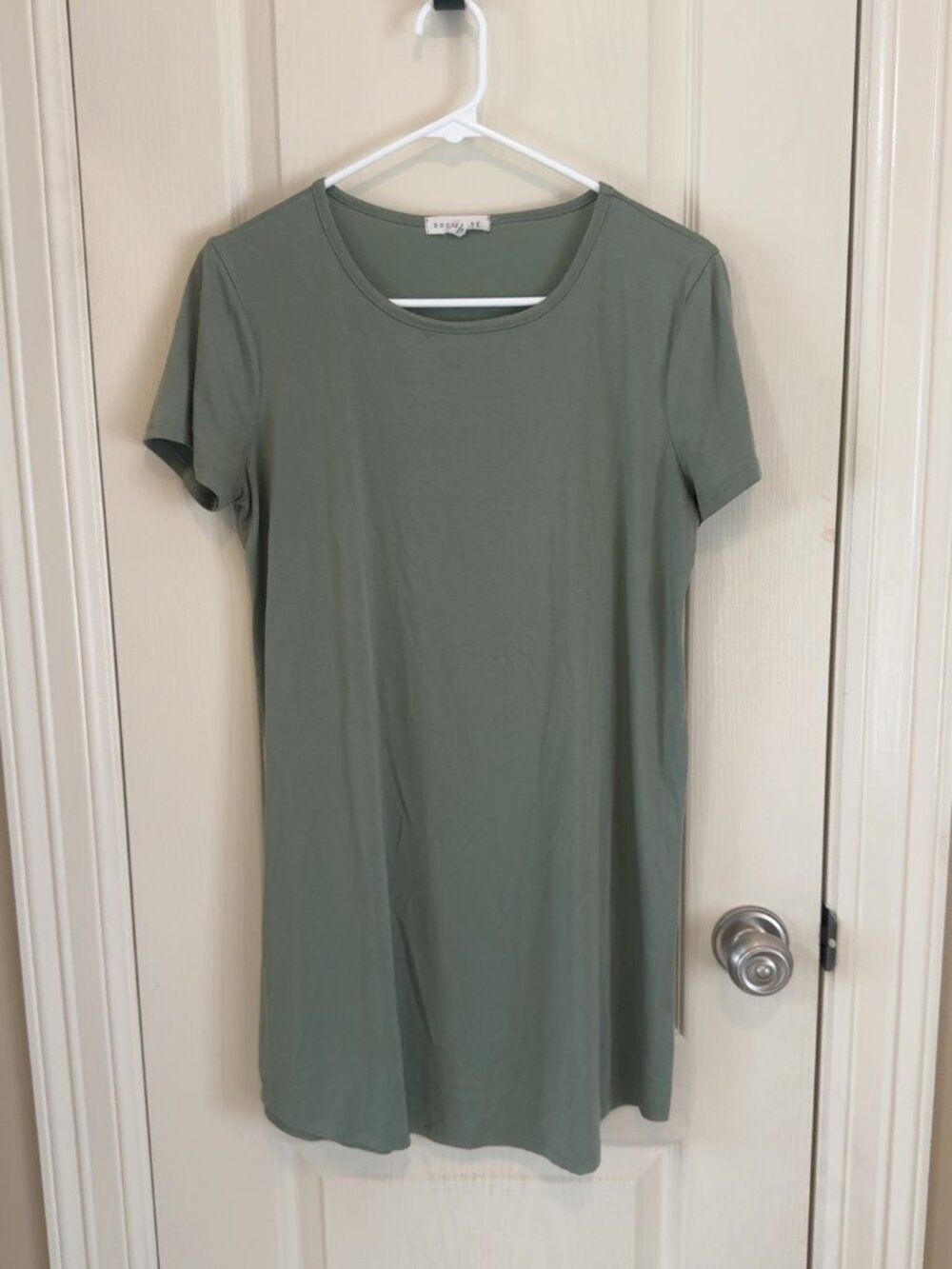 Socialite Olive Green T-Shirt Shift Dress M
